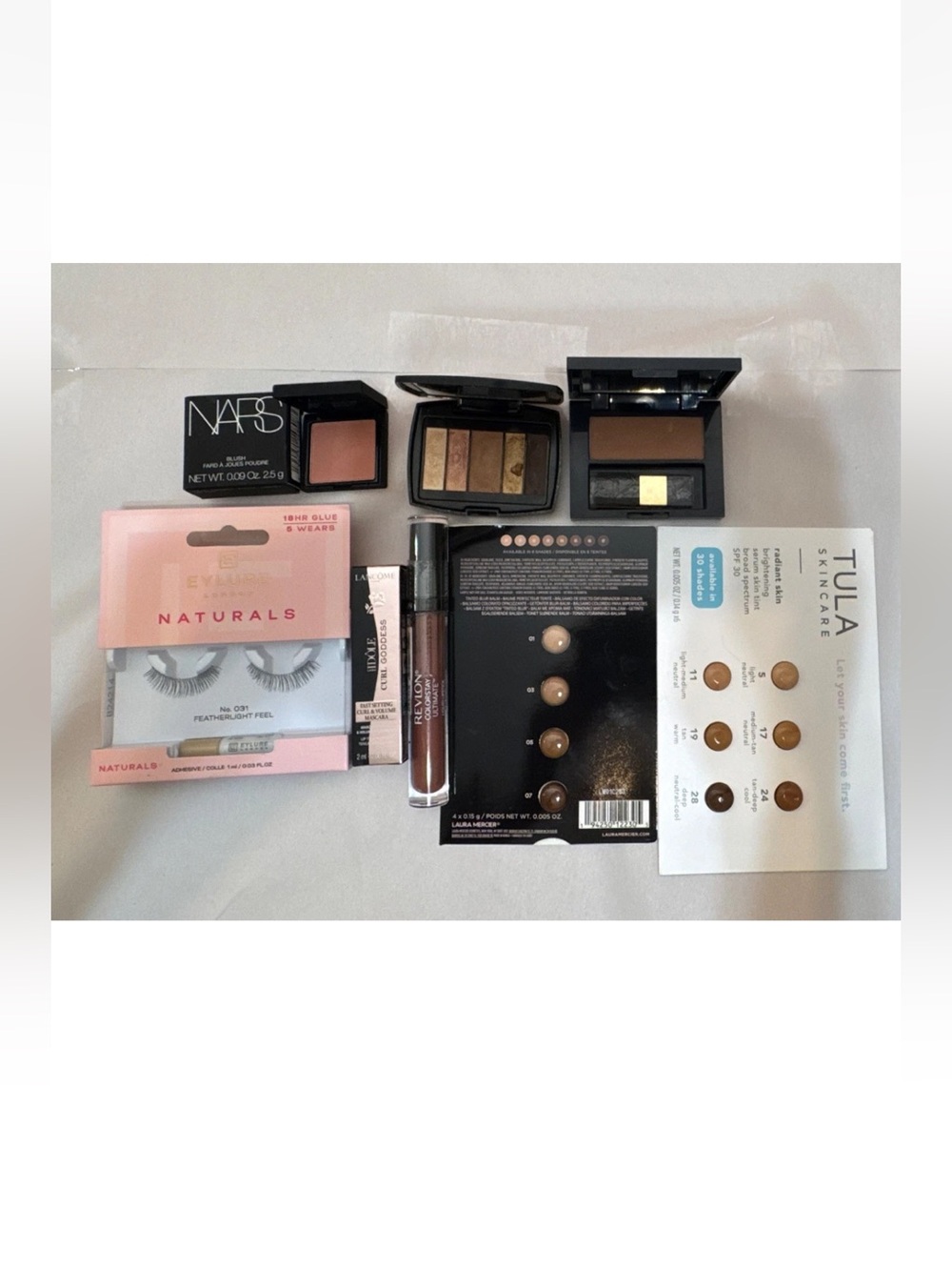 Assorted Travel/Sample Makeup Lot NARS Blush, Estée Lauder Bronzer, Lash Idôle